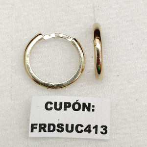 ARETES HUGGIES LISAS 14K 1.6 GR (NUEVO)