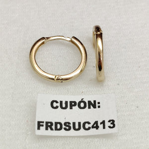 ARETES HUGGIES LISAS 14K 1.5 GR (NUEVO)