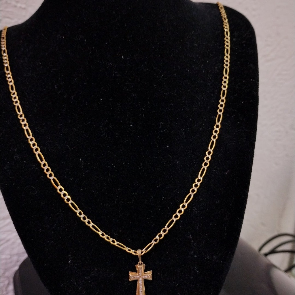 CADENA, CRUCIFIJO ORO 10 K 4.7 GRMS (SEMINUEVO)