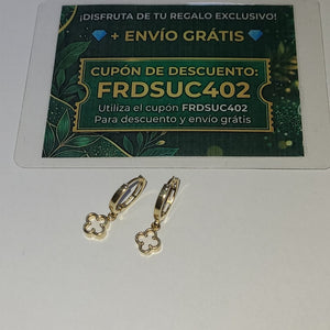 ARETES ARRACADAS CON DIJE 14K 2.4 GR (NUEVO)