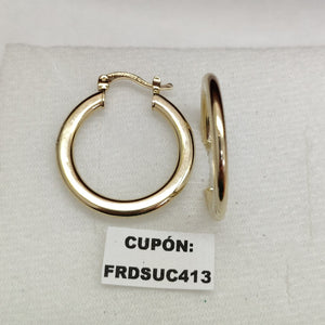 ARETES TEJIDO ARRACADA LISA 14K 2 GR (NUEVO)