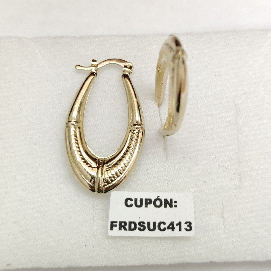 ARETES ARRACADAS ESTRIADAS 14K 2.6 GR (NUEVO)