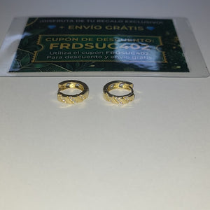 ARETES HUGGIES CON CIRCONIAS 14K 2.2 GR (NUEVO)