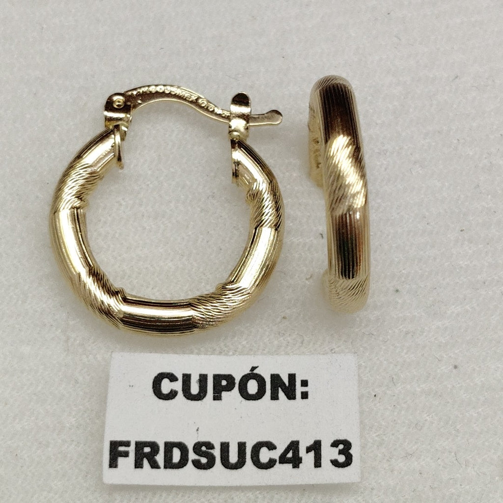 ARETES TEJIDO ARRACADAS CON DISEÑO 14K 2.7 GR (NUEVO)