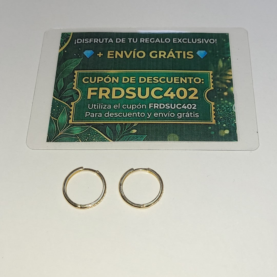 ARETES ARRACADAS C CIRCONIAS 14K 2 GR (NUEVO)