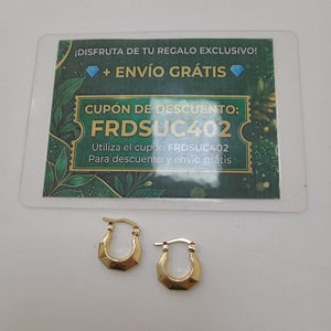 ARETES TEJIDO ARRACADA FACETADA 14K 1.3 GR (NUEVO)