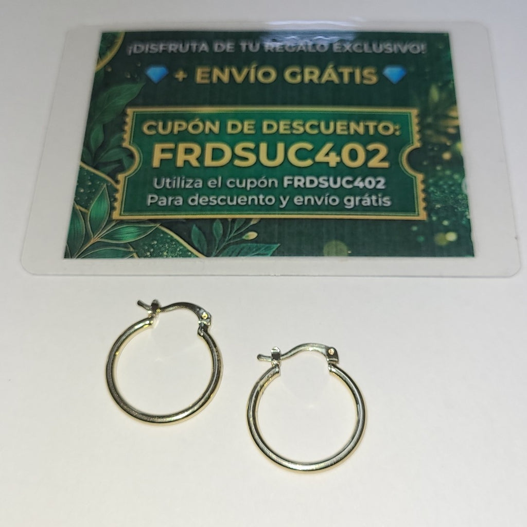 ARETES TEJIDO ARRACADAS LISAS 14K 1.2 GR (NUEVO)