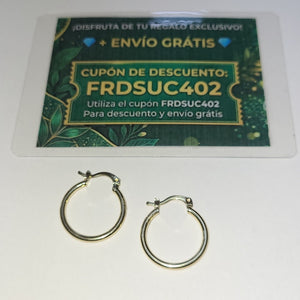 ARETES TEJIDO ARRACADAS LISAS 14K 1.2 GR (NUEVO)