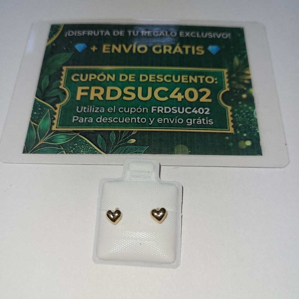 BROQUELES BROQUEL FIG CORAZON LISO 14K 0.1987 GR (NUEVO)