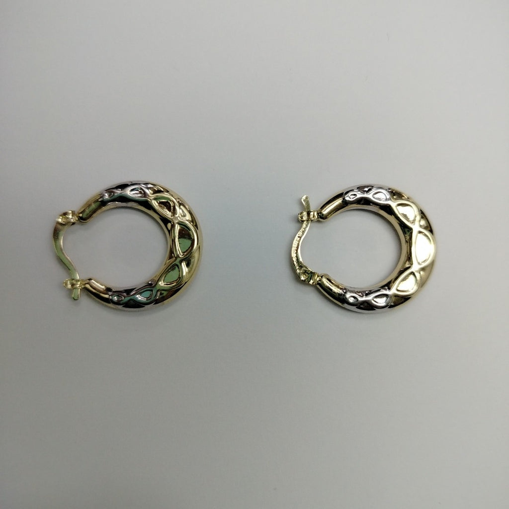 ARETES ARRACADAS COMBINADAS CON INFINITO 14K 2.2 GR (NUEVO)