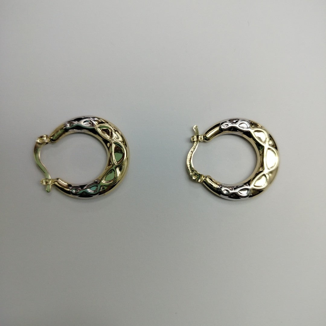 ARETES ARRACADAS COMBINADAS CON INFINITO 14K 2.2 GR (NUEVO)