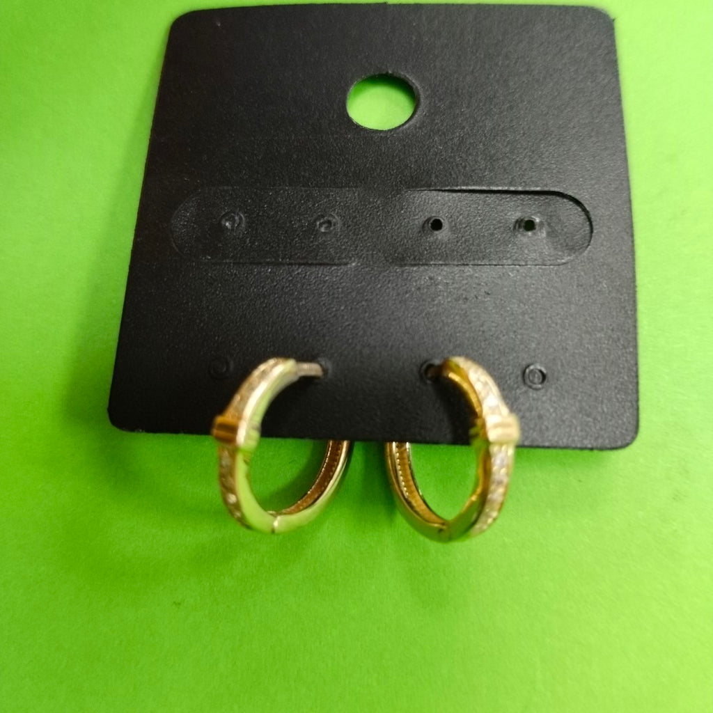 ARETES HUGGIES C CIRCONIA 14K 1.9 GR (NUEVO)