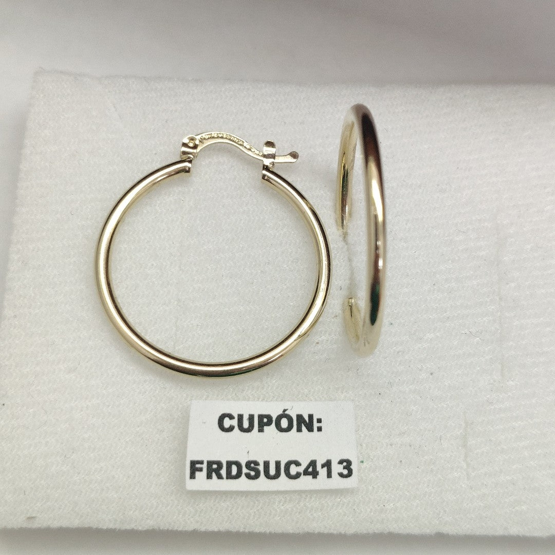 ARETES TEJIDO ARRACADAS LISAS 14K 1.5 GR (NUEVO)