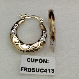 ARETES ARRACADAS COMBINADAS CON INFINITO 14K 2.3 GR (NUEVO)