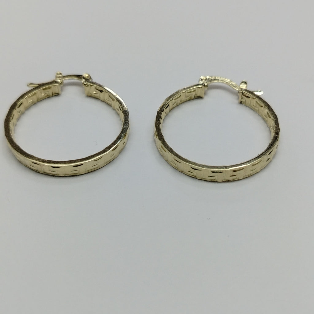 ARETES TEJIDO ARRACADA CON GRECAS 14K 2.6 GR (NUEVO)