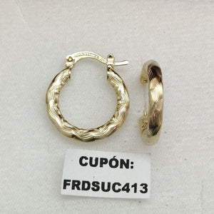 ARETES TEJIDO ARRACADAS ASTRIADAS 14K 1.9 GR (NUEVO)