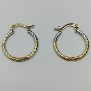 ARETES TEJIDO ARRACADAS TZL COMBINADAS 14K 1.8 GR (NUEVO)