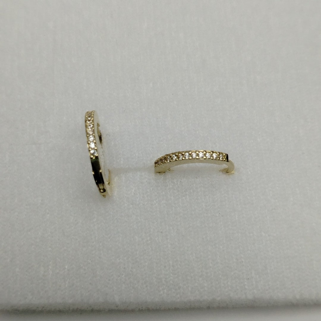 ARETES ARRACADAS CON CIRCONIAS 14K 1.2 GR (NUEVO)