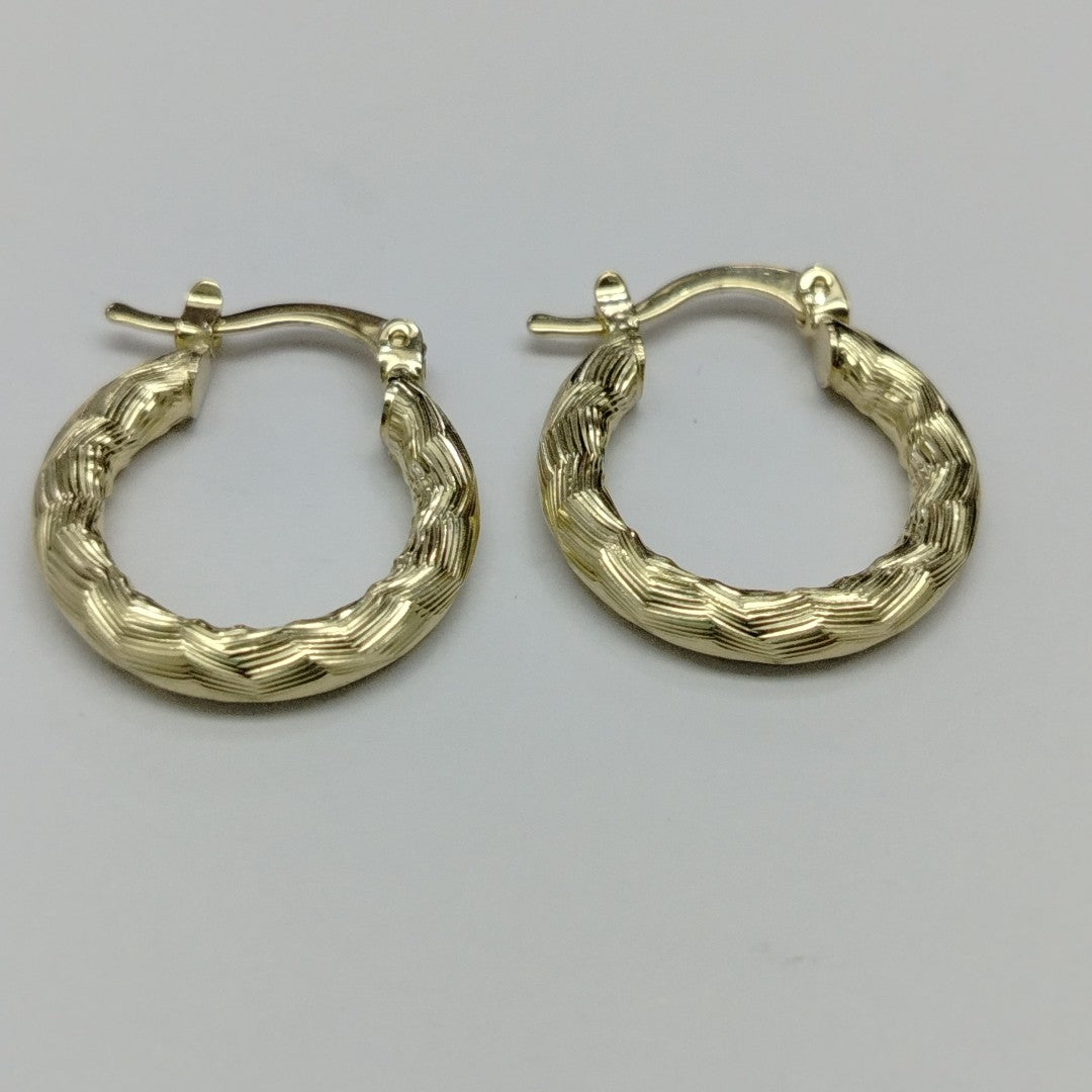ARETES TEJIDO ARRACADAS ASTRIADAS 14K 1.9 GR (NUEVO)