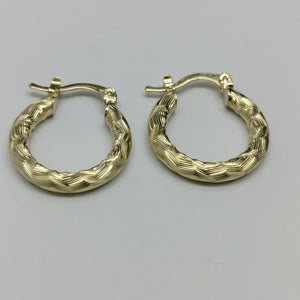 ARETES TEJIDO ARRACADAS ASTRIADAS 14K 1.9 GR (NUEVO)