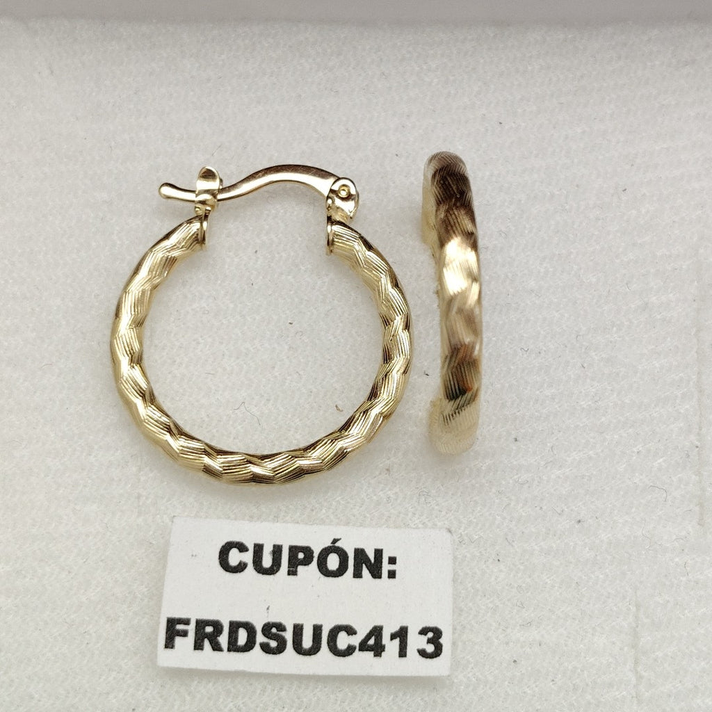 ARETES ARRACADAS LABRADAS 14K 2.1 GR (NUEVO)