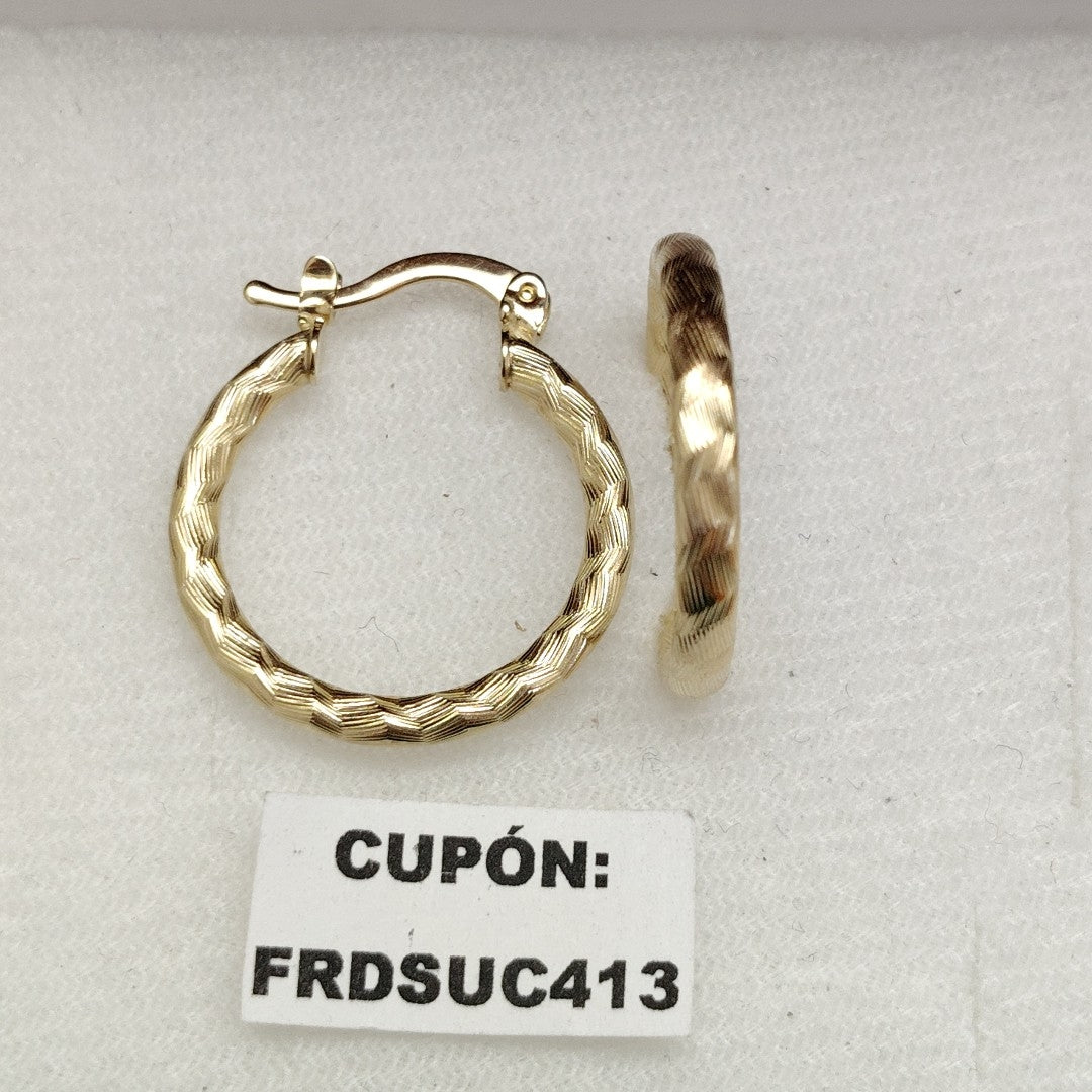 ARETES ARRACADAS LABRADAS 14K 2.1 GR (NUEVO)