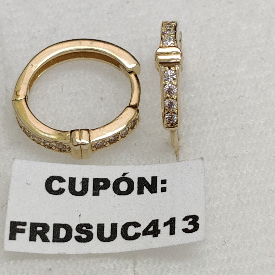 ARETES HUGGIES C CIRCONIA 14K 1.8 GR (NUEVO)