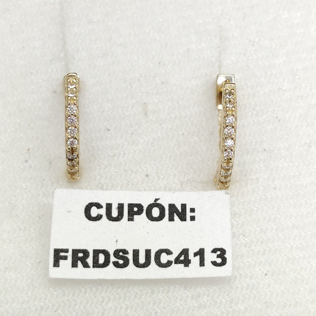 ARETES HUGIES C CIRCONIAS 14K 1.4 GR (NUEVO)