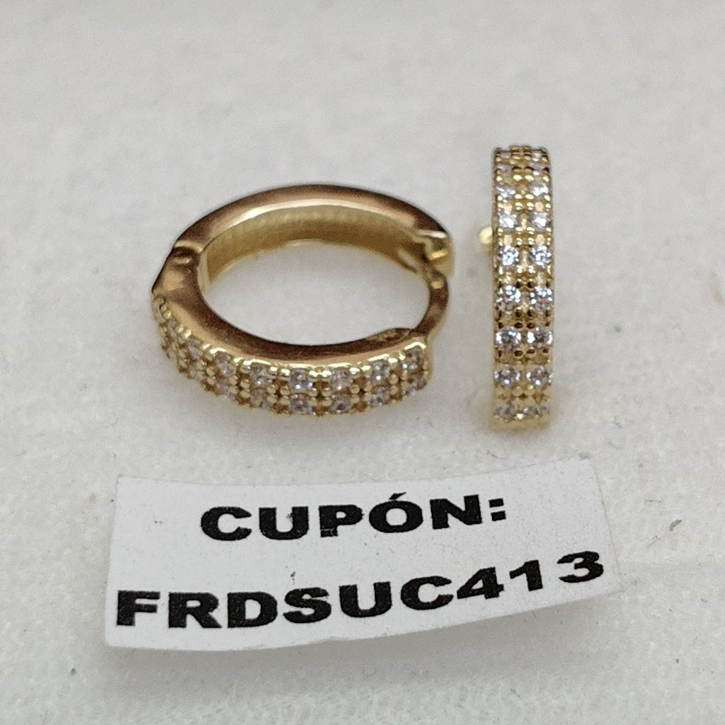 ARETES HUGGIES C CIRCONIA 14K 1.8 GR (NUEVO)
