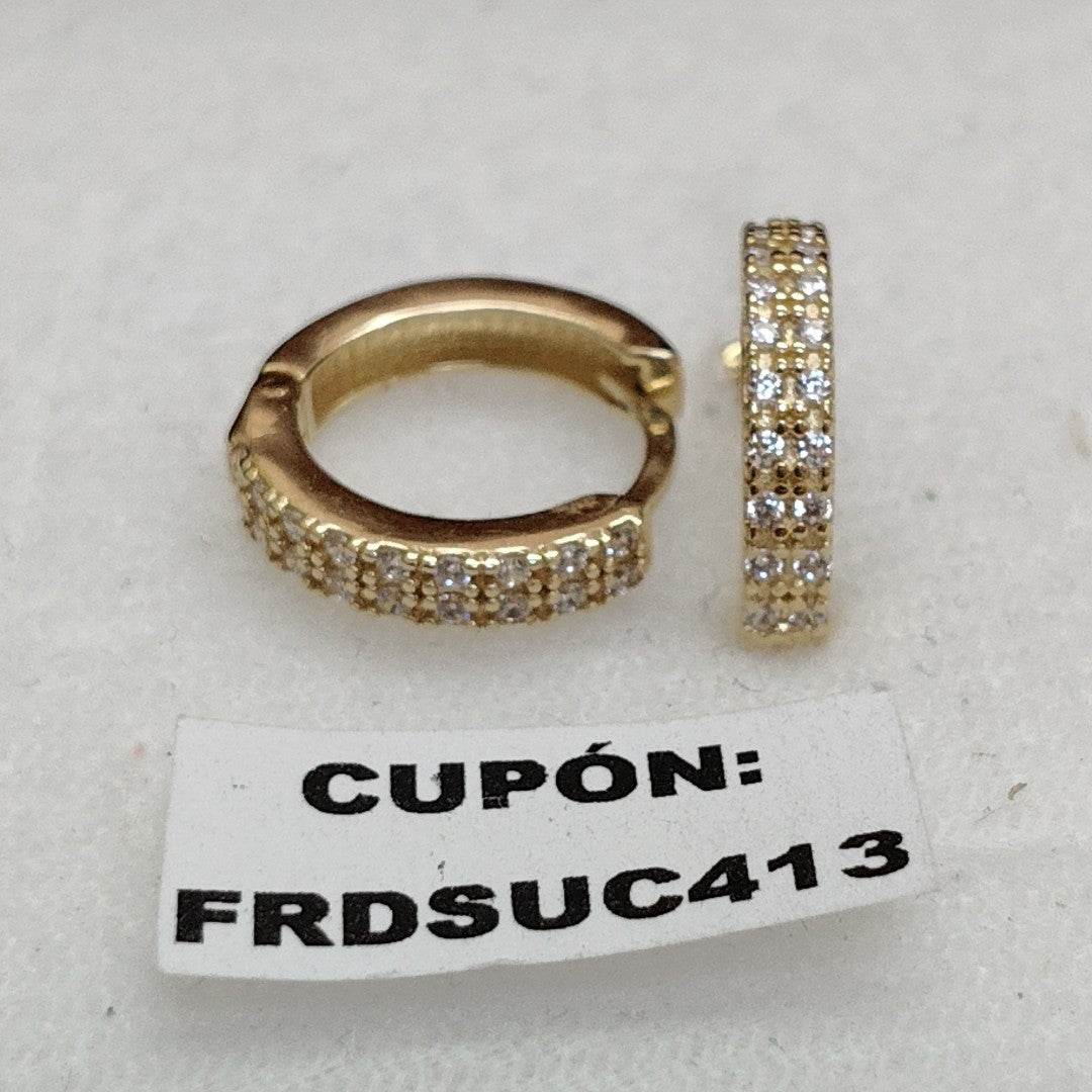 ARETES HUGGIES C CIRCONIA 14K 1.8 GR (NUEVO)