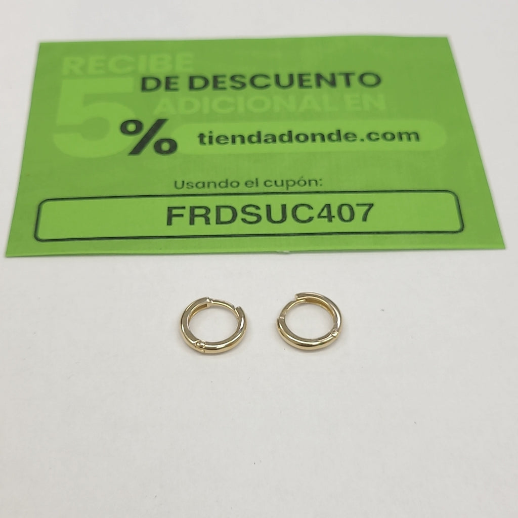 ARETES ARRACADAS LISAS 10K 1.2 GR (NUEVO)