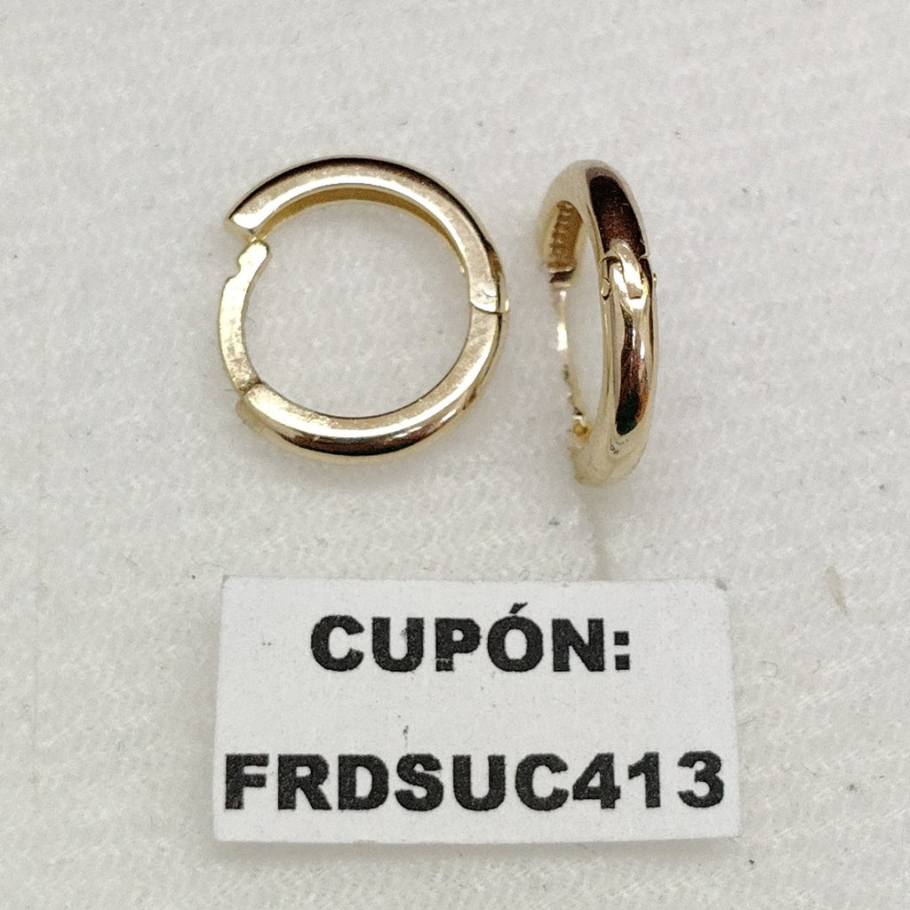 ARETES HUGGIES LISAS 14K 1.3 GR (NUEVO)