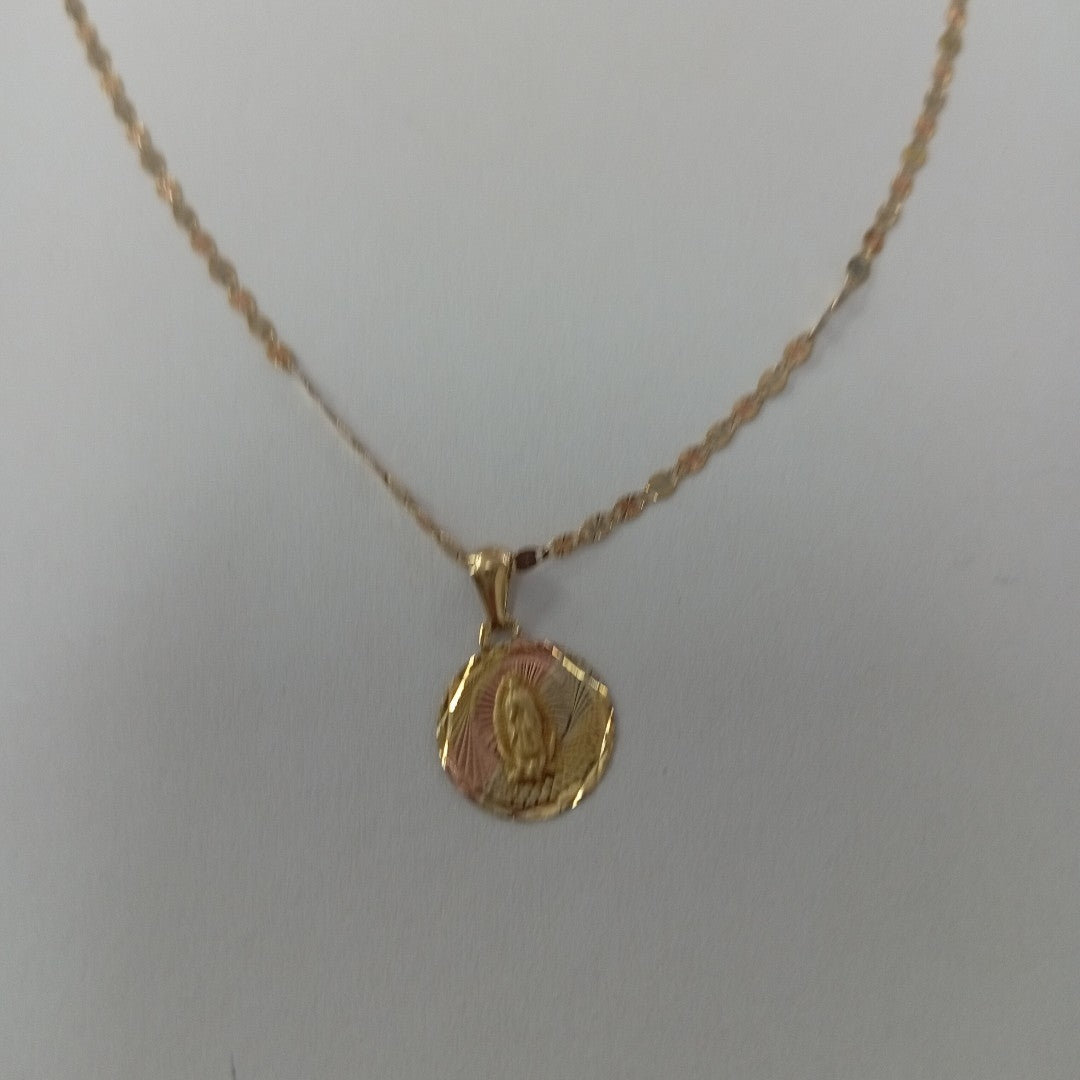 CADENA,MEDALLA RELIGIOSA ORO 10 K 1,60 GRMS (SEMINUEVO)