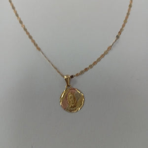 CADENA,MEDALLA RELIGIOSA ORO 10 K 1,60 GRMS (SEMINUEVO)