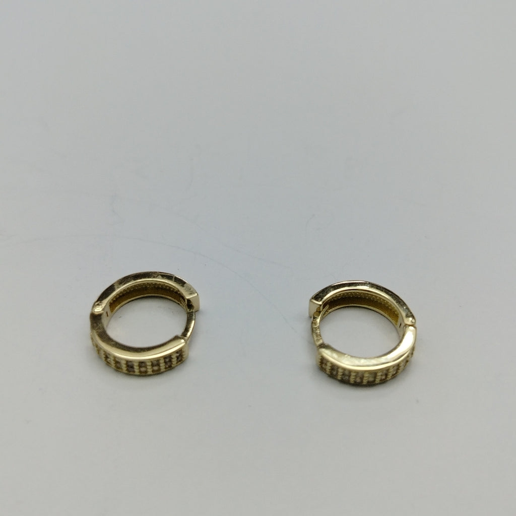 ARETES HUGGIES C CIRCONIAS 14K 2.2 GR (NUEVO)