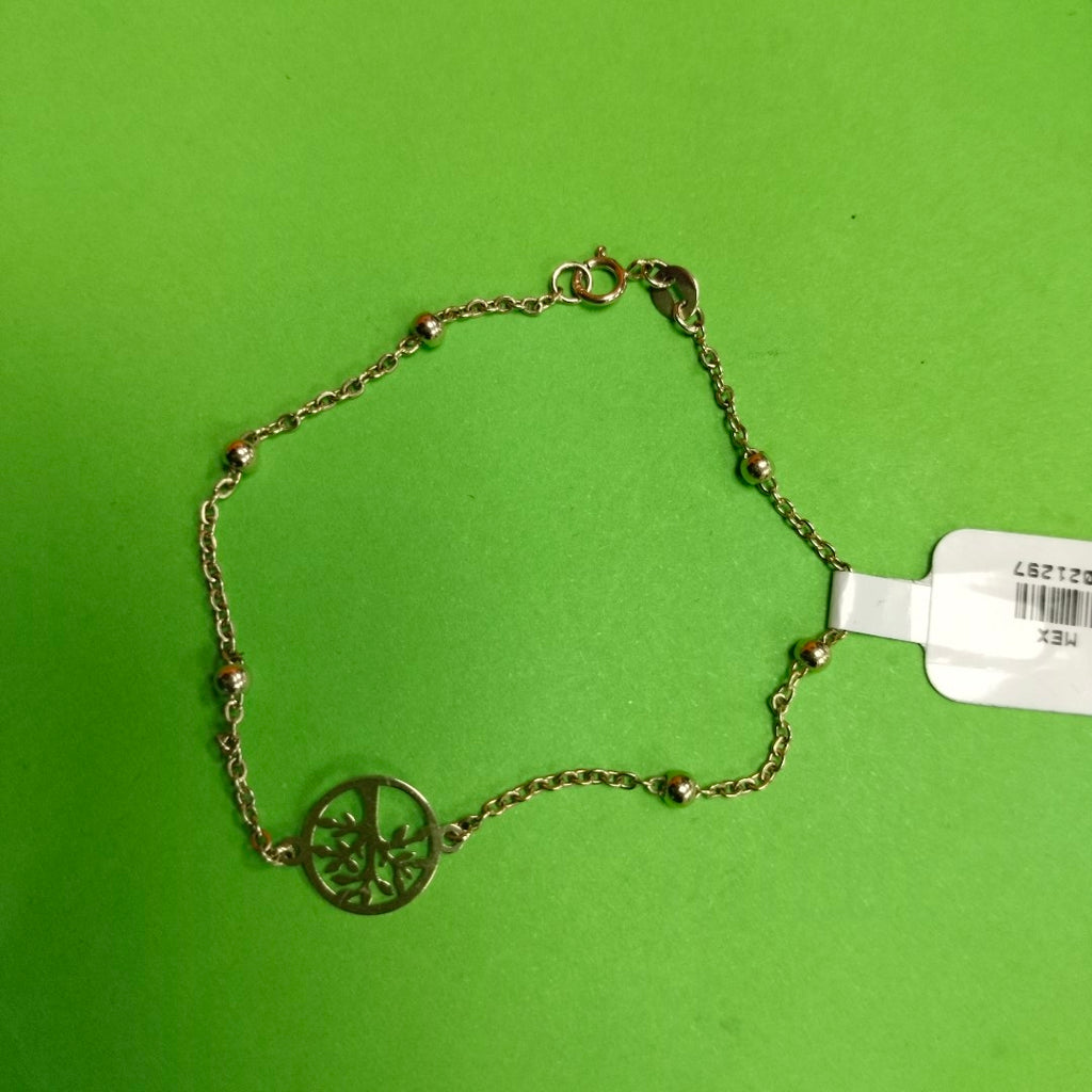 PULSERA TEJIDO ESPECIAL ARBOL 14K 18 CM 1.7 GR (NUEVO)