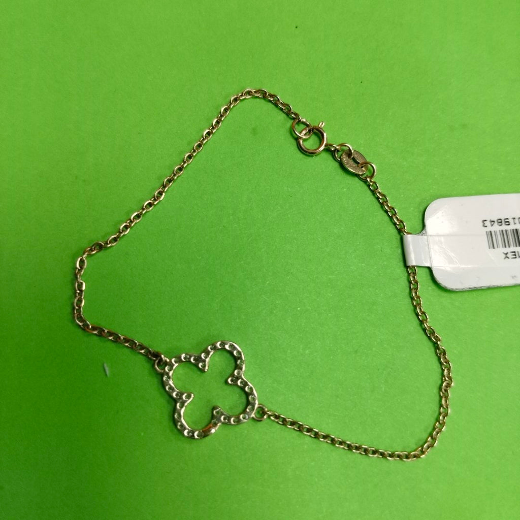 PULSERA TEJIDO ESPECIAL C CIRCONIAS 14K 18 CM 1.8 GR (NUEVO)