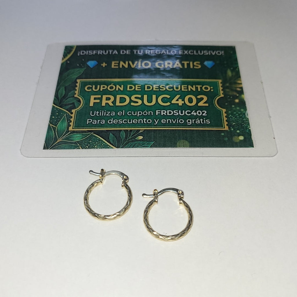 ARETES ARRACADAS TRENZADAS 14K 18 1.6 GR (NUEVO)
