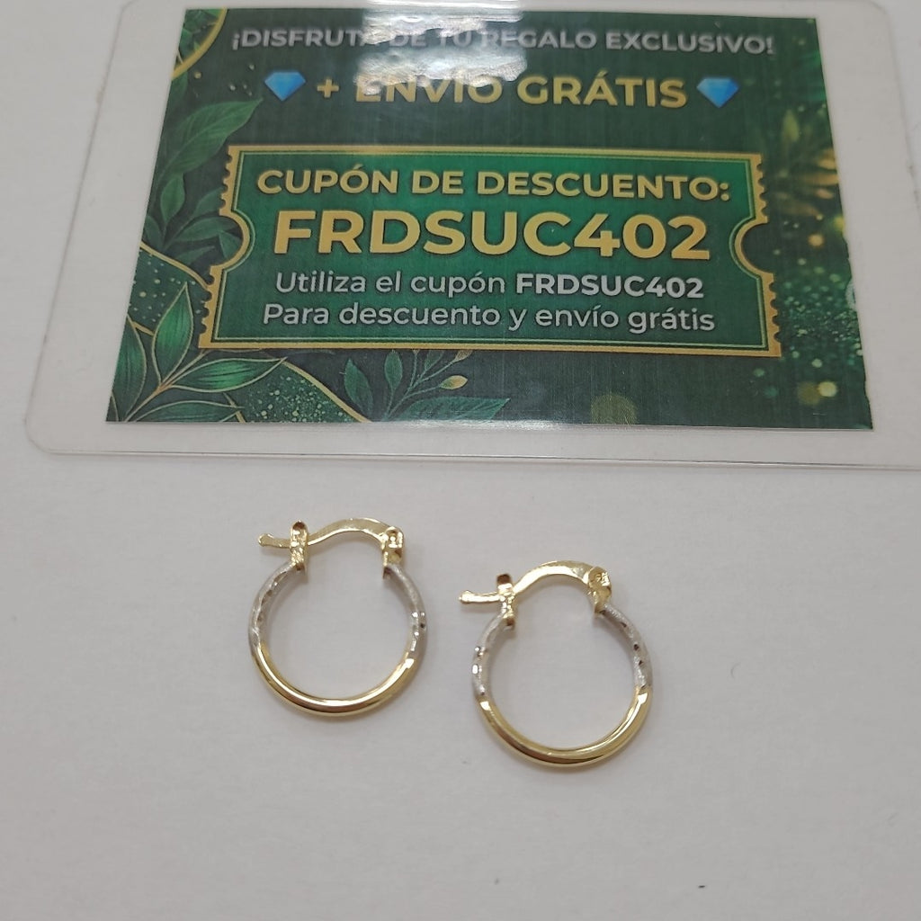 ARETES ARRACADAS COMBINADAS 14K 1.2 GR (NUEVO)