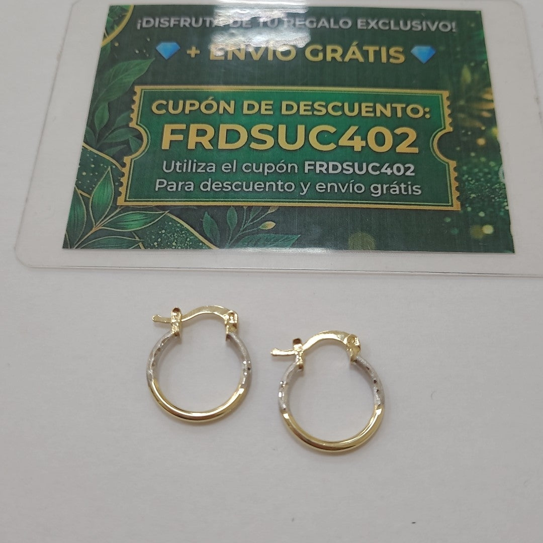ARETES ARRACADAS COMBINADAS 14K 1.2 GR (NUEVO)