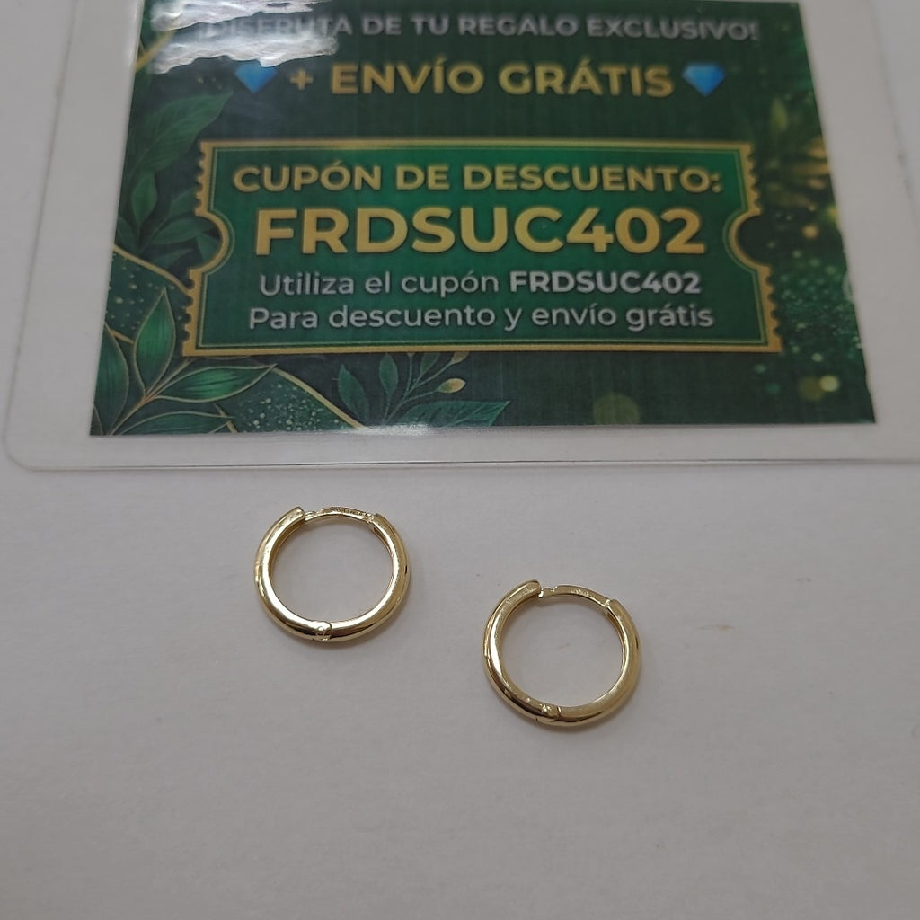 ARETES HUGGIES LISAS 14K 1.6 GR (NUEVO)