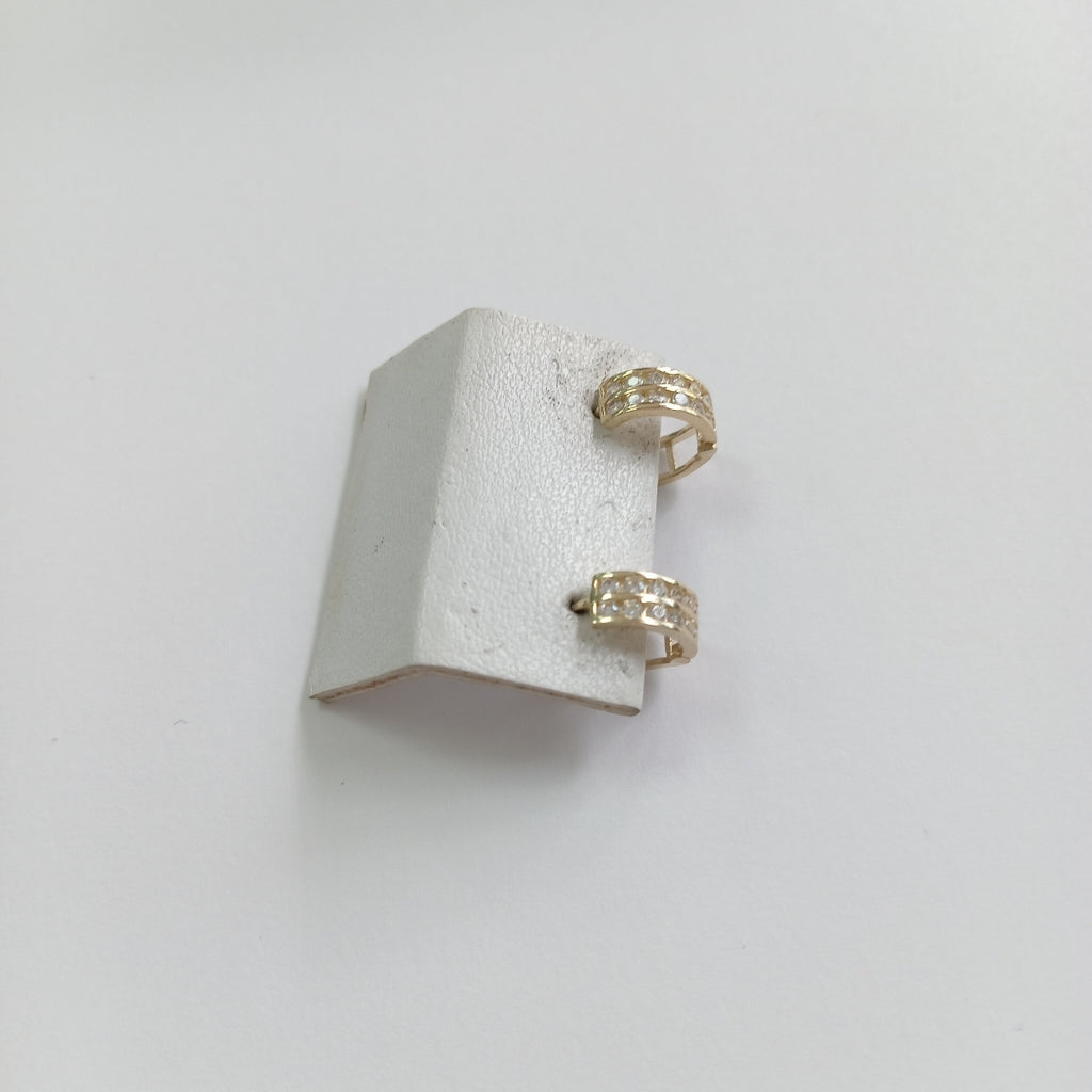 ARETES HUGGIES C CIRCONIAS 14K 1.7 GR (NUEVO)