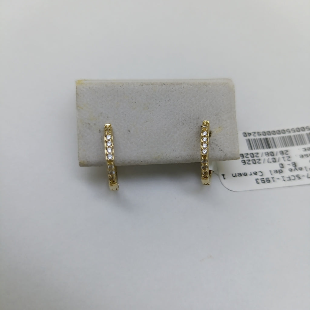 ARETES HUGIES C CIRCONIAS 14K 1.5 GR (NUEVO)