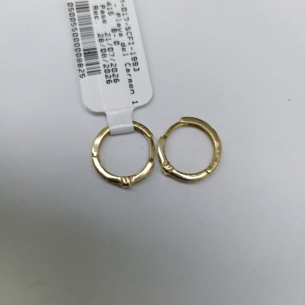 ARETES HUGGIES C CIRCONIA 14K 1.8 GR (NUEVO)