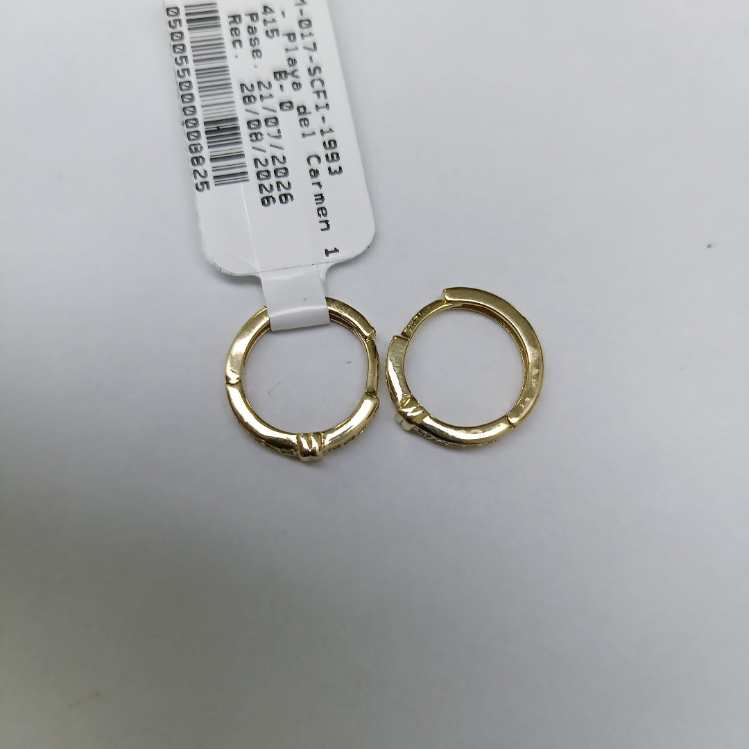 ARETES HUGGIES C CIRCONIA 14K 1.8 GR (NUEVO)