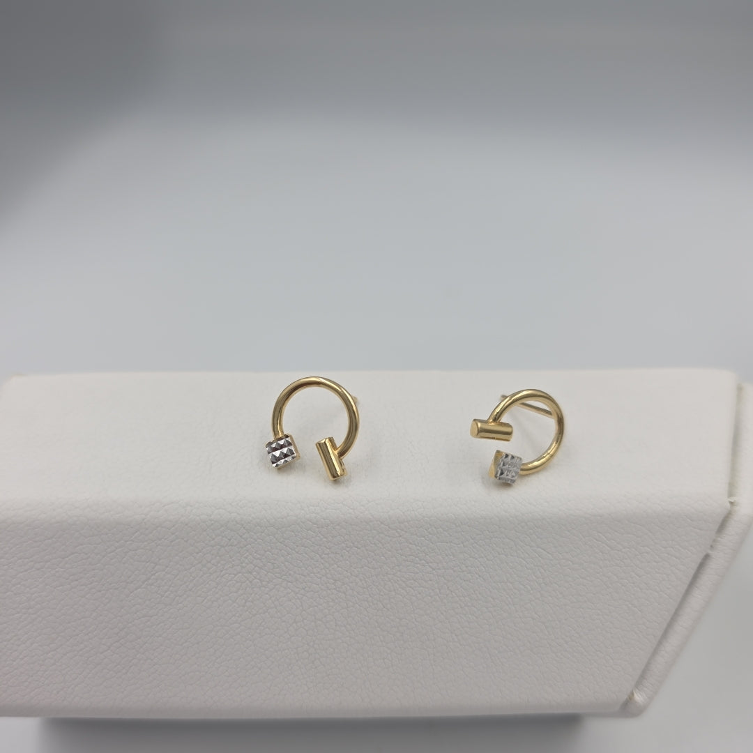 BROQUELES PAR ORO, ORO COMBINADO 14 K 1.3 GRMS (SEMINUEVO)