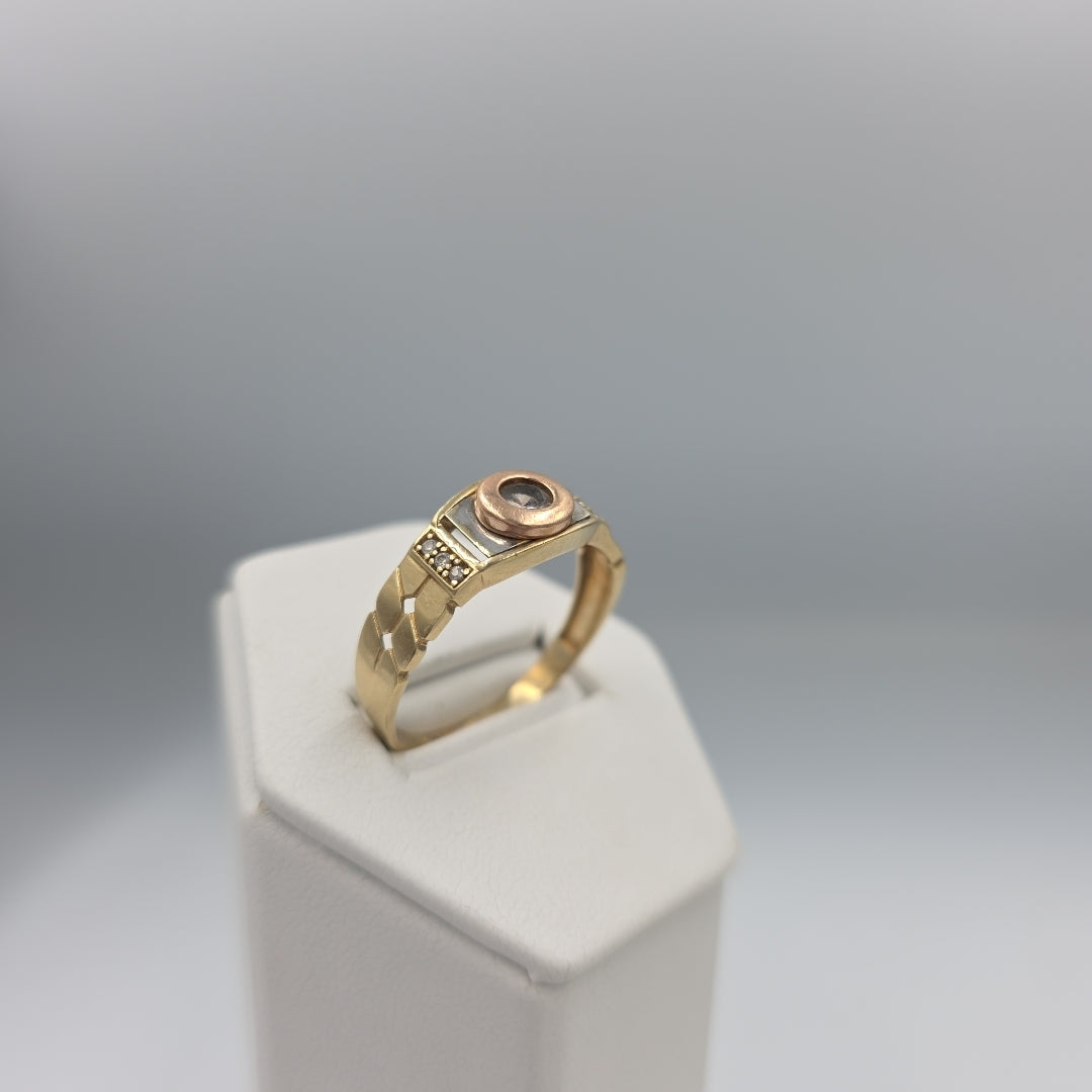 ANILLO ORO, ORO COMBINADO 10 K 4 GRMS (SEMINUEVO)