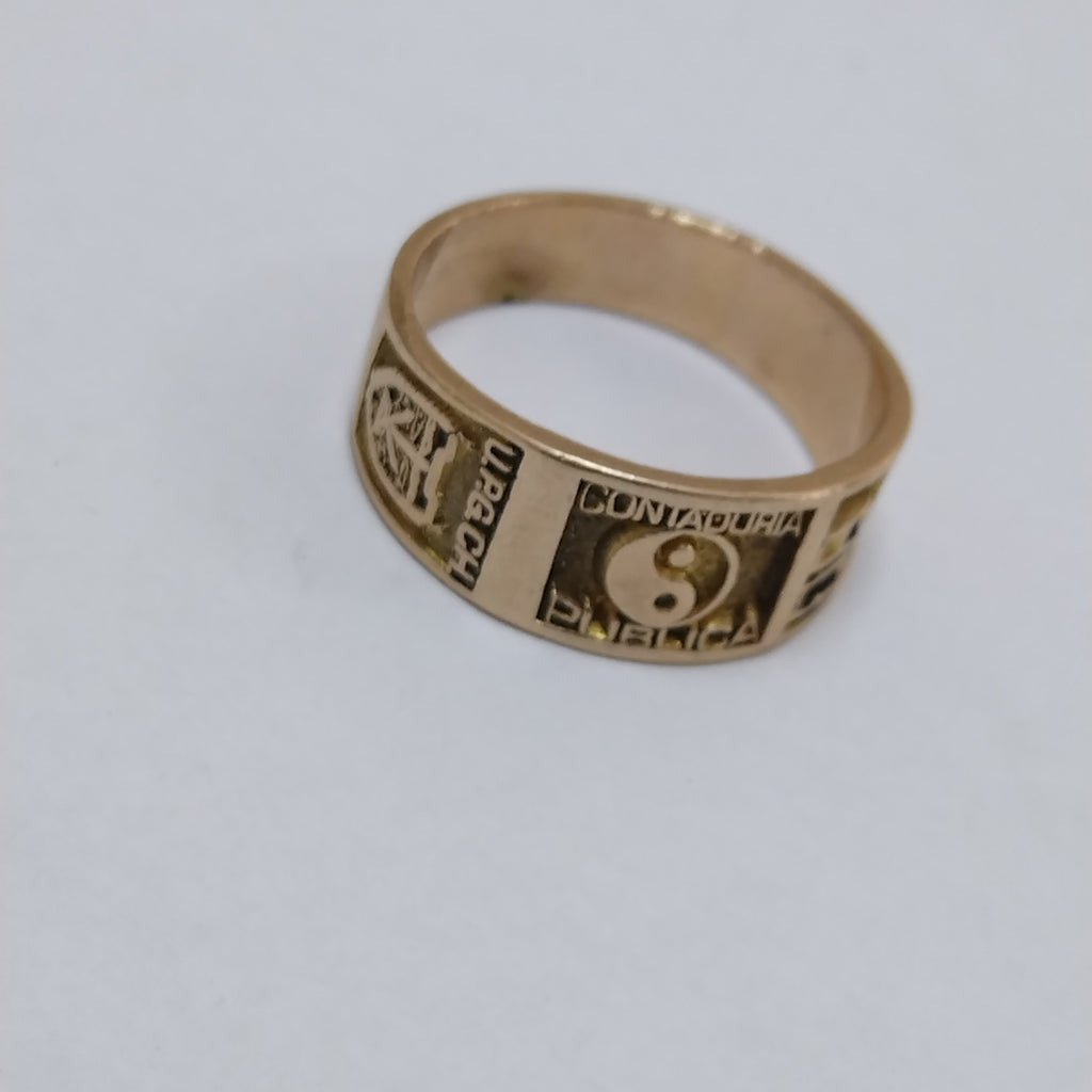 ANILLO DE GRADUACIÓN ORO 8 K 6.9 GRMS (SEMINUEVO)