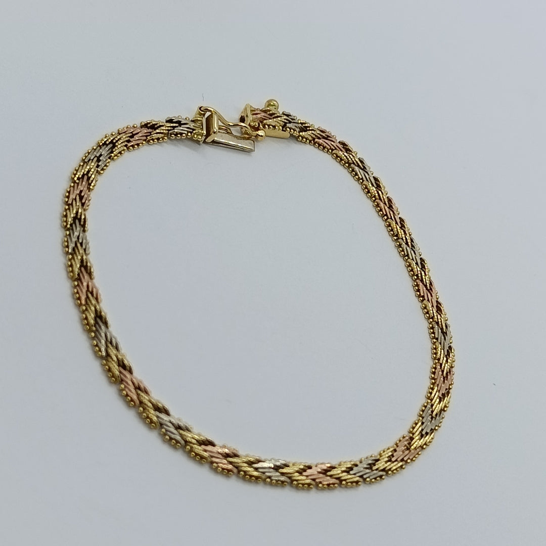PULSERA ORO COMBINADO 14 K 7.4 GRMS (SEMINUEVO)