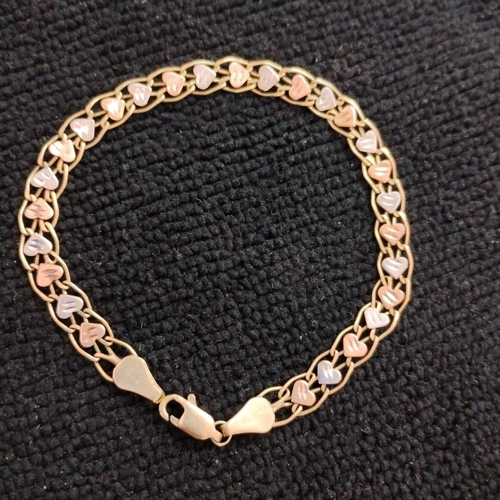 PULSERA ORO COMBINADO 10 K 4.7 GRMS (SEMINUEVO)